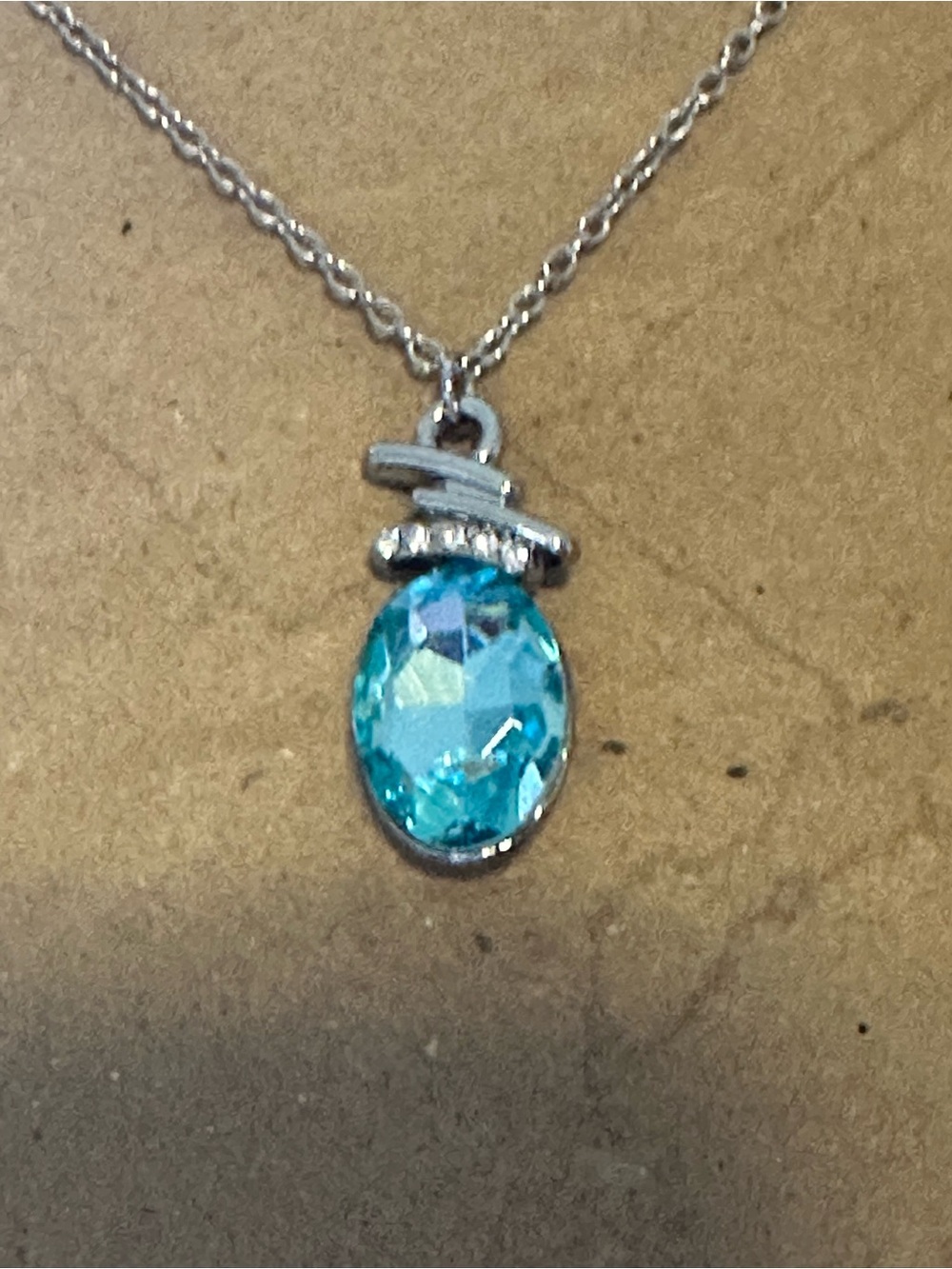 Blue Crystal Pendant Necklace - Women Jewelry